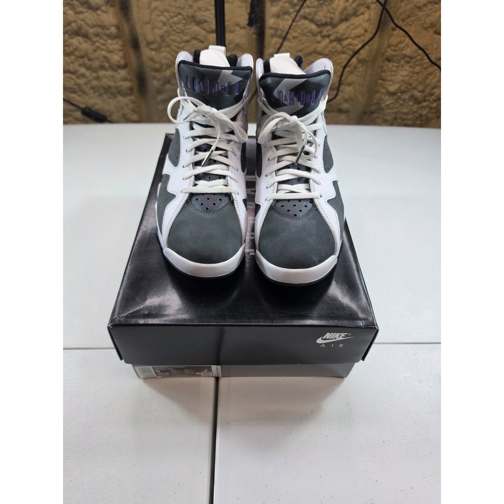 Size-9 Jordan Air Jordan 7 Retro Flint Men's White/Black/Purple CU9307-100 VNDS